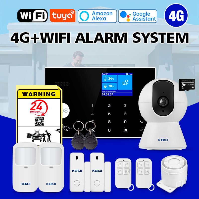 Smart Home Keyboard - KERUI WiFi+4G Home Alarm with Temperature/Humidity