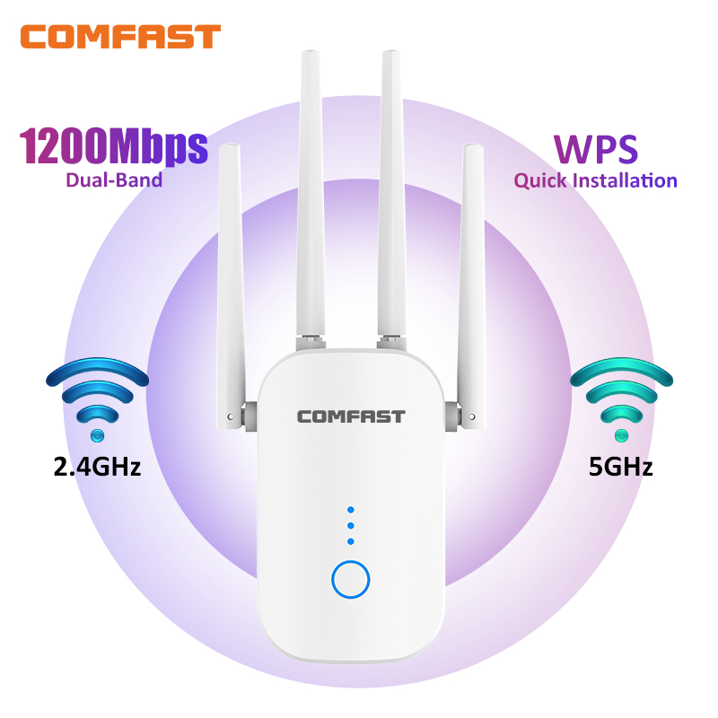 Smart Home Router - 1200Mbps Dual Band 2.4G&5GHz WiFi Extender