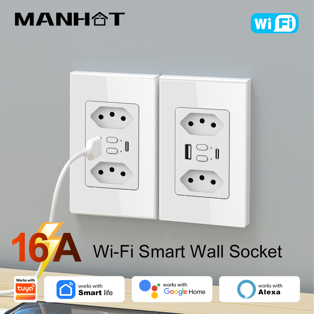 Wifi Smart Plug - MANHOT Wifi Smart Brazil Socket Switch
