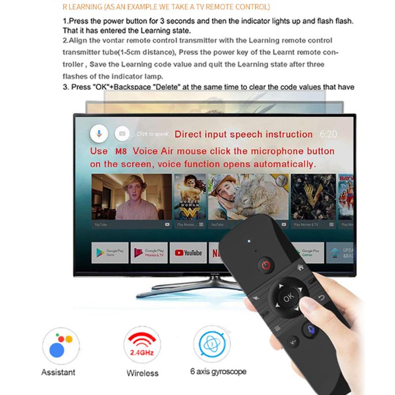Smart Home Keyboard - M8 Air Mouse Voice Remote Control