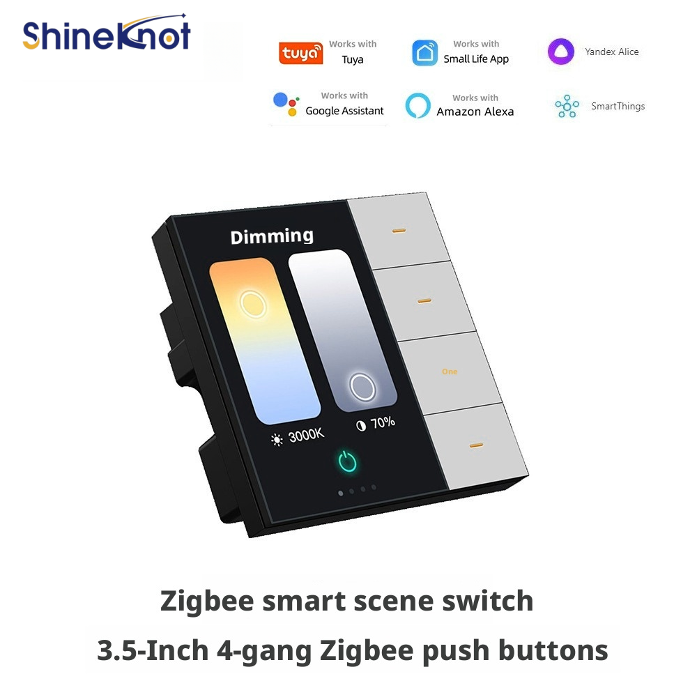 Smart Home Zigbee - Shineknot tuya 3.5-Inch Screen 4-Digit Smart