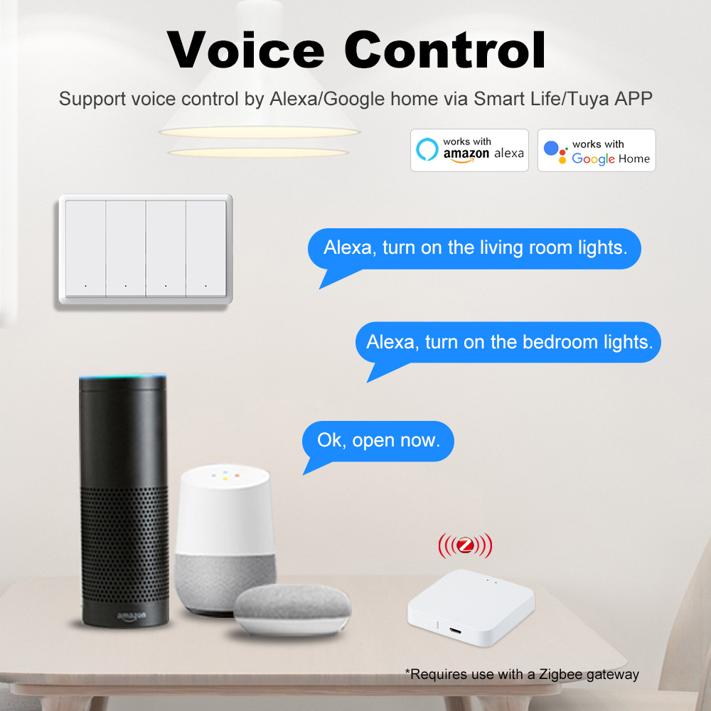 Manhot Smart zigbee Switch No  - đánh giá và giá Smart Home Alexa