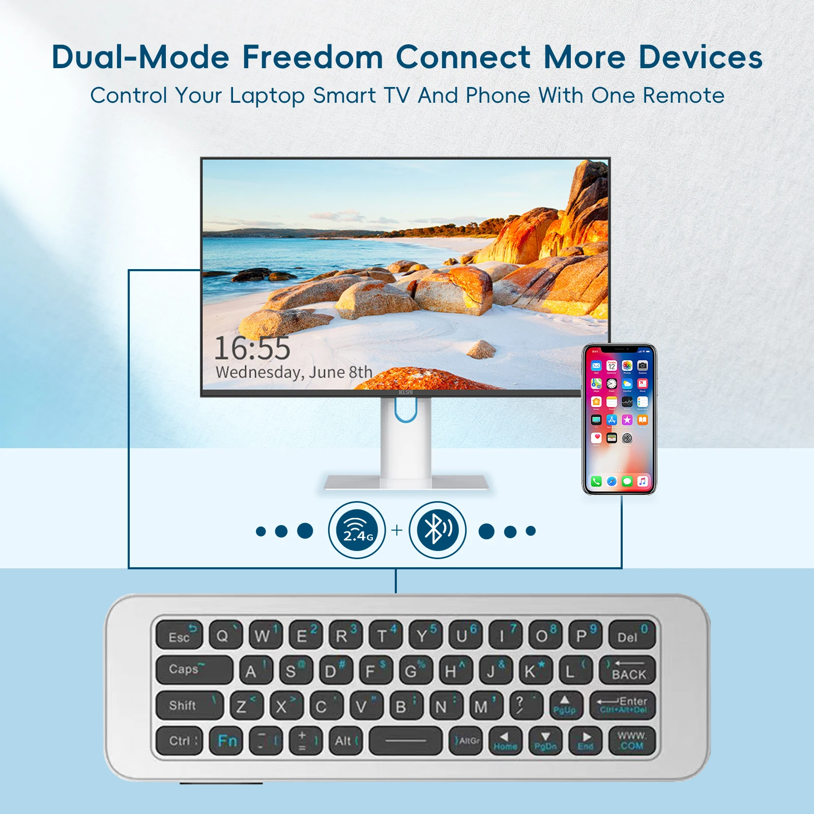 IPazzPort 2.4G & Bluetooth Min - đánh giá và giá Smart Home Keyboard