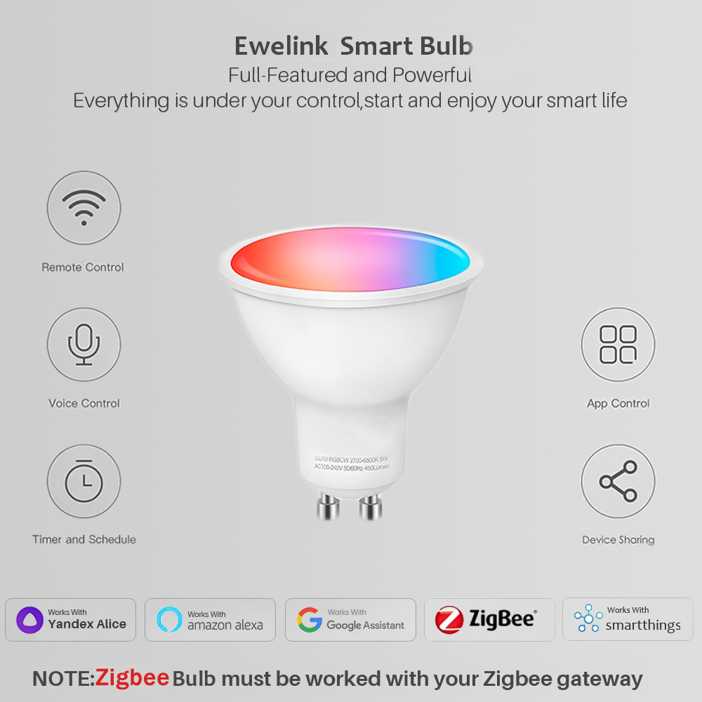 Ewelink GU10 Zigbee LED Bulbs  - đánh giá và giá Smart Home Tablet