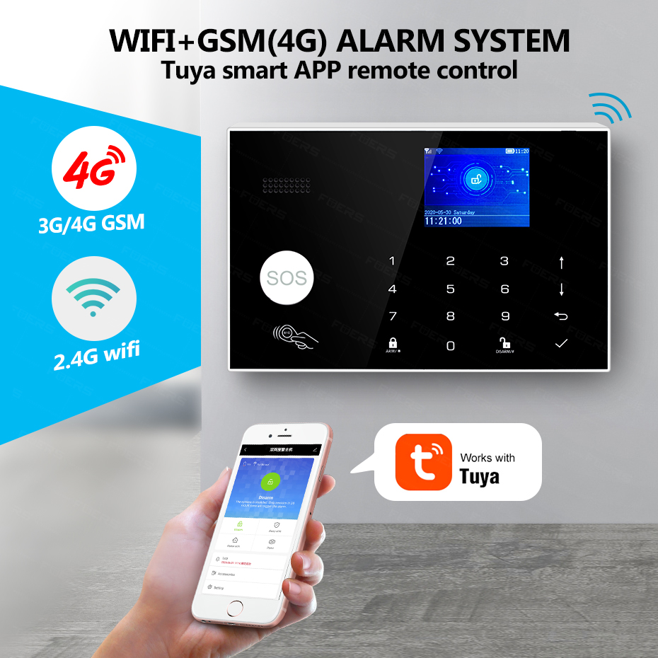 KERUI G34 4G WIFI Alarm System - đánh giá và giá Smart Home Keyboard
