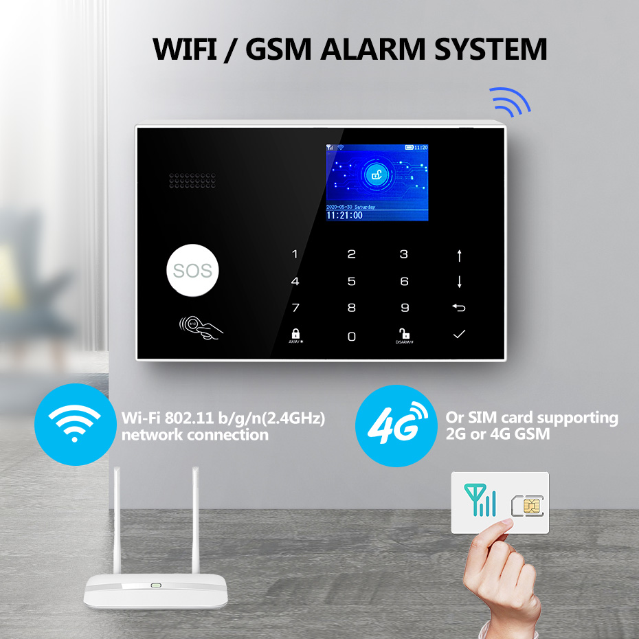 KERUI G34 4G WIFI Alarm System - đánh giá và giá Smart Home Keyboard
