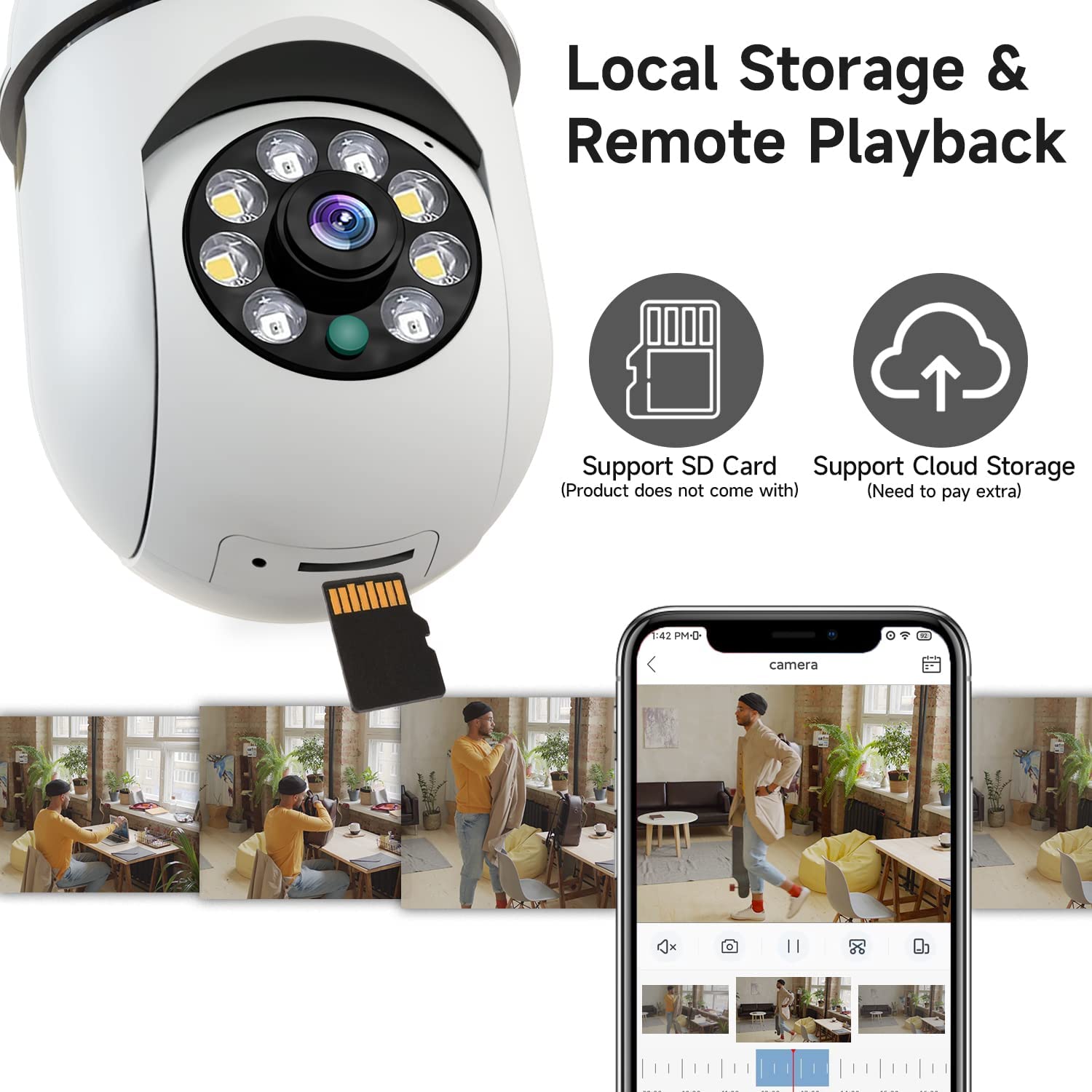 8MP E27 Bulb Surveillance Came - đánh giá và giá Smart Baby Night Light