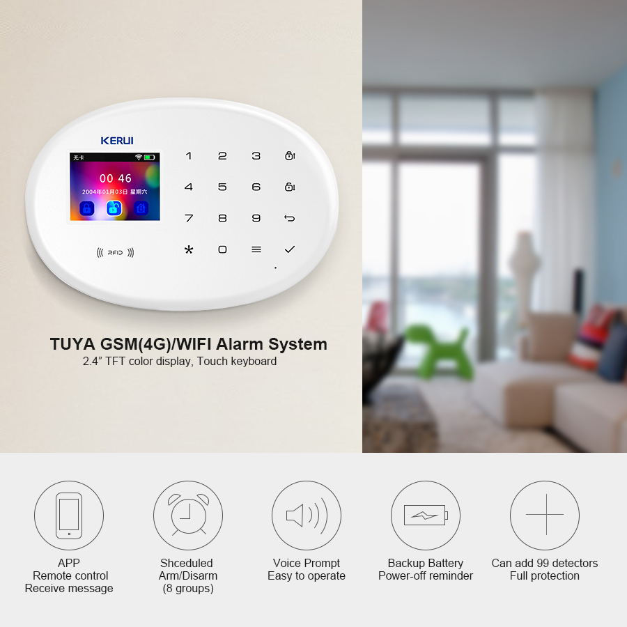 KERUI W202 WIFI GSM Alarm Syst - đánh giá và giá Smart Home Utilities