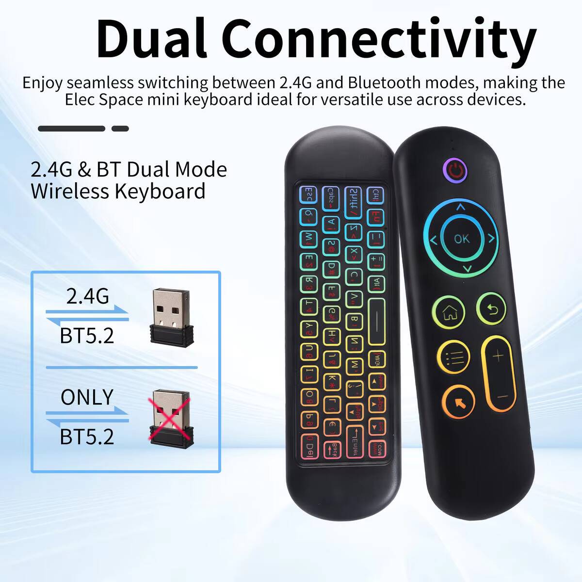 Bluetooth 2.4G Dual Mode Mini  - đánh giá và giá Smart Home Keyboard