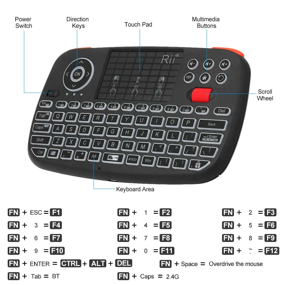 Rii I4 Mini BT Bàn Phím Không  - đánh giá và giá Smart Home Keyboard