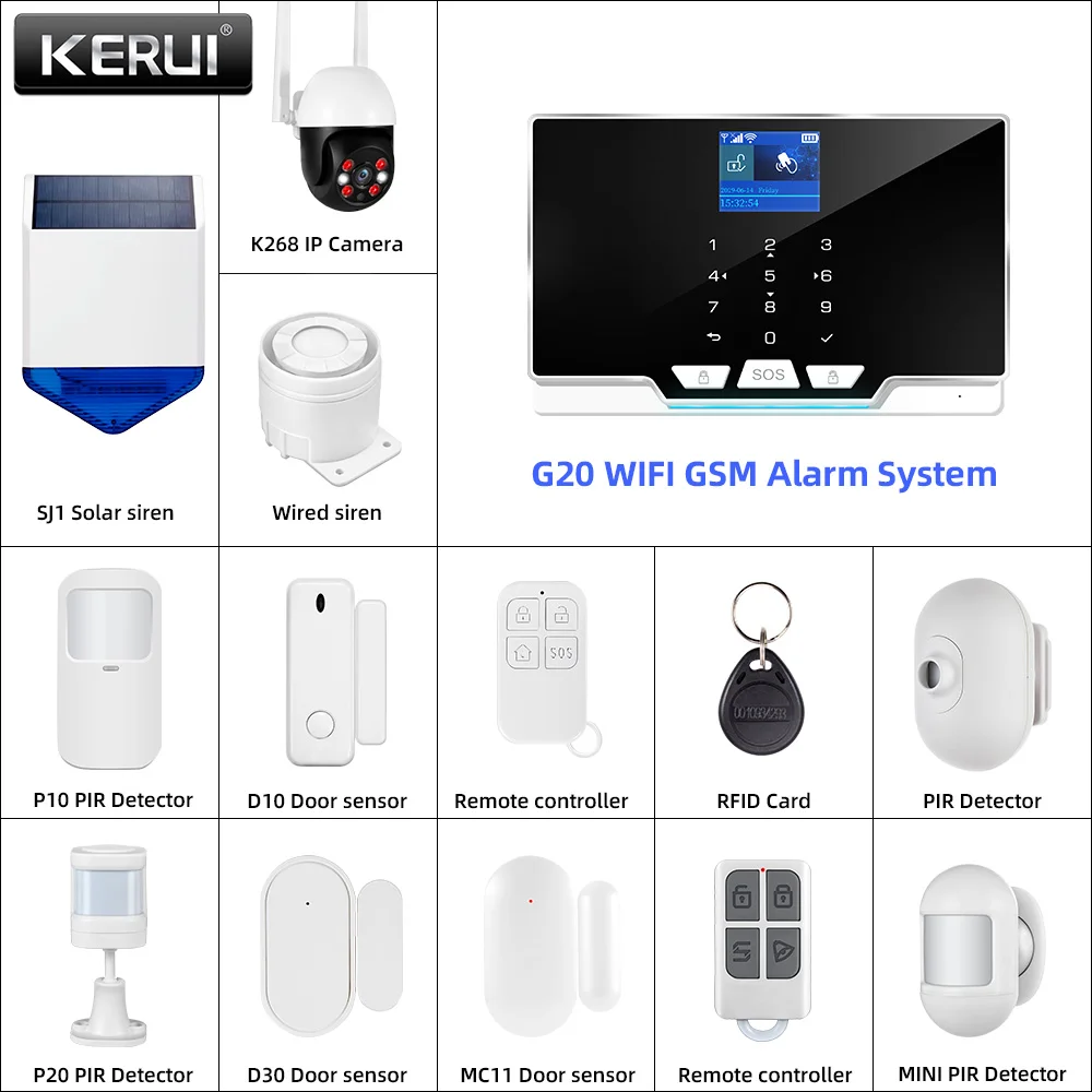 KERUI G20 WIFI GSM Alarm Panel - đánh giá và giá Smart Home Keyboard